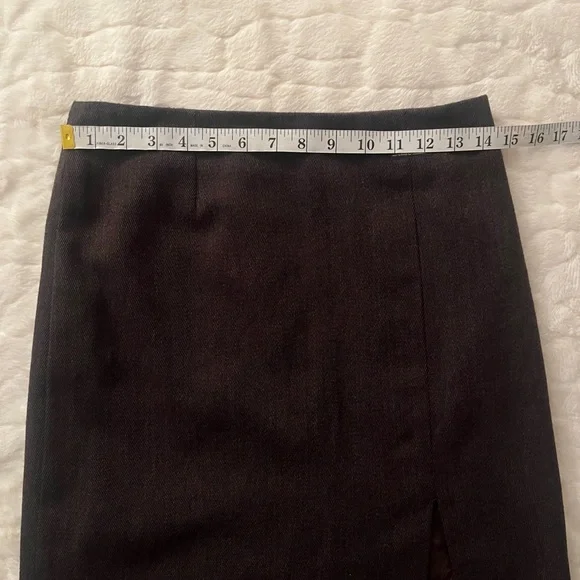David Saddler Wool mini skirt in dark brown size 6 - Picture 4 of 7